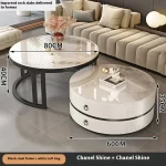 Modern Round Coffee Tables Metal Nordic Glam Minimalist Coffee Tables Simple Decor Mesa Auxiliar Salon Living Room Furniture - Image 26