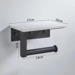 White Marble Bathroom Tissue Holder Wall Mounted Roll Holder Phone Holder 304 Stainless Steel Brushed Gold Bathroom Storage Rack - Image 10