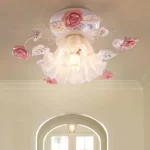 Korean Garden Ceiling Lights Ceramic Living Room Dining Room Aisle Lamps Romantic Bedroom Beauty Salon Clothing Ceiling Light - Image 2
