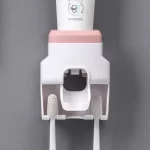 Magnetic Toothbrush Holder Storage Rack Automatic Toothpaste Dispenser Wall-Mounted Waterproof Bathroom Storage Accessories Set - Image 21