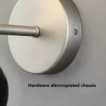Modern Silver Metal Wall Sconce with Black Natural Marble and White Glass Globe G9 Wall Light for Bedroom Living Room Decor Lamp - Image 5