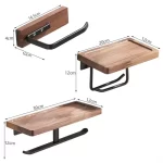 Black Walnut Toilet Paper Holder Wood PaperTowel Rack Bathroom Storage Rack Roll Tissue Holders Wooden Wall Hanging Paper Shelf - Image 6