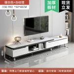 Modern LED TV Stand for Televisions Up Coffee Table Glass Shelves and Drawer Gaming Entertainment Center with Multiple Cabinet - Image 6