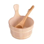 4L Wooden Sauna Bath Bucket Set With Spoon Set for Sauna Bath Shower Wooden Bucket Spa Steam Water Accessories for Bathroom - Image 7