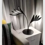 Nordic Floor Lamp Designer Room Decor Living Room Floor Lamp Villa Flamingo Leaf-shaped Table Lamp Standing Light Black - Image 5