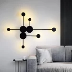 Modern Geometric LED Wall Sconce Black Metal Abstract Molecular Wall Lamp Living Room Bedroom Art Decor - Image 3