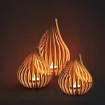 3pcs Handmade Wood Candle Holder Set Natural Curved Twisted Branches Table Centerpiece Lotus Candle Holder Rustic Elegant Decor