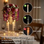 4PCS 5 Arm Candelabra,Clear Centerpiece for Table,Acrylic Centerpiece Stand for Wedding Reception,Candle Holder for Room Decor - Image 5