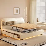 Simple Sleeping Bed Space Saving Design Modern Luxury Double Queen Bedroom Massage Bed Wooden Storage Muebles Trendy Furniture - Image 3