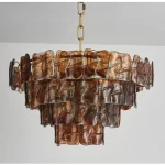 Post-modern Luxury Ceiling Chandeliers Vintage Amber/blue Glass LED Pendant Lights Living Dining Room Home Decor Hanging Lamps - Image 2