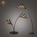 Nordic Floor Lamp Designer Room Decor Living Room Floor Lamp Villa Flamingo Leaf-shaped Table Lamp Standing Light Black