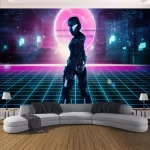 Cyberpunk Future Steam City Home Tapestry Art Wall Hanging Psychedelic Galaxy Hippie Retro Anime  Background Decoration - Image 3