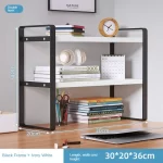 Shelf Desktop Storage  Bookshelf Student Desk Shelves Racks Office Computer Desk Tiered Cabinet Home Storage Holders Organizer - Image 11