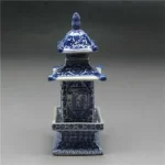 Chinese Blue and White Porcelain Layered Tower Vases Antique Imitation Old 8.4 inch Home Decoration Retro Ornaments - Image 4