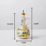 Hand-Painted Ceramic Oil Bottle Kitchen Storage Nordic Vinegar Oil Dispenser Cooking Utensil for Home Use Kitchen Seasoning Jar - Image 8