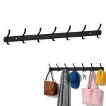 7-Hook Heavy Duty Double Sided Coat Rack Wall Hooks for Hat Coat Towel - Image 2