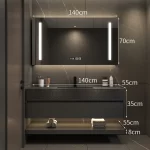 Bathroom Storage Furniture For Home Locker 120-180 cm Luxury Washbasin Slate Integrated Vanity Seamless Washbasin Drawers - Image 5