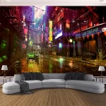 Cyberpunk Future Steam City Home Tapestry Art Wall Hanging Psychedelic Galaxy Hippie Retro Anime  Background Decoration - Image 14