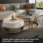 Round Unique Coffee Tables Waterproof Modern Simple Metal Coffee Tables Aesthetic Organizer Muebles De La Sala Home Decoration - Image 37