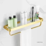 30-50CM Brushed Gold Glass Shelf  Aluminum Bathroom Storage Holder Bath Shower Shelf  Bathroom Shelf Mirror Wall Tray Towel Bar - Image 5