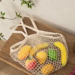 Reusable Mesh Grocery Bags, Long Handle Produce Bags, Fruit & Veggie Storage, Woven Mesh Pocket Hollowed Out Kitchen Storage - Image 5