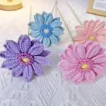 Ins Chrysanthemum Crochet Bouquets Handwoven Flowers Artificial Plants Desktop Home Decoration Friends' Gifts - Image 2