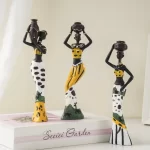 African Black Woman Figurines Sculptures Friends Gift Home Ornamenten Hars Retro Ambachten Accessories Shelf Decoration - Image 2