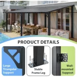 20'x10' Gazebo for Patio, Premium Pergola with Sloped Roof, Large Wall-Mounted Heavy Duty Awnings, for Backyard, Patio - Image 4