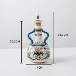 Hand-Painted Ceramic Oil Bottle Kitchen Storage Nordic Vinegar Oil Dispenser Cooking Utensil for Home Use Kitchen Seasoning Jar - Image 9