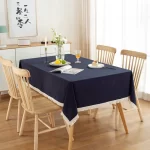 Cotton Green Easter Pure Color Tassels Cotton Tablecloth Washed  Christmas Table Cover for Home Party Dining table Decora - Image 2