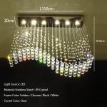 Luxury Pendant Crystal Ceiling Chandeliers Home LED Lighting Fixture Long Hanging Lamp for Living Room Lustre Dining  Table - Image 9
