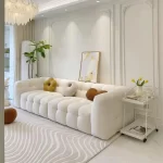 Any Size Custom Compressed Fabric Sofa Hand Tufted Design Integrated Sponge Roll Pack Shipping Multiple Color Living Room Bedroo - Image 3