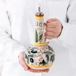 Hand-Painted Ceramic Oil Bottle Kitchen Storage Nordic Vinegar Oil Dispenser Cooking Utensil for Home Use Kitchen Seasoning Jar - Image 2