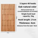 Solid Wood Wall Mounted Coat Racks Clothes Hanging Door Multilayer Coat Racks Hooks Piano Key Clothing Hanger Entrance Bedroom - Image 8