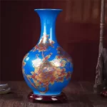 New Chinese Style Vase Jingdezhen Yellow Crystal Glaze Flower Vase Home Decor Handmade Shining Famille Rose Vases - Image 7