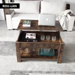 Small Modern Coffee Tables with Storage for Living Room Wood Lift Top Center Table Farmhouse - Image 3