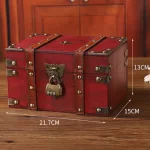 Practical Home Office Storage Box Storage Box Password Storage Box Retro Wooden Storage Box Versatile Functionality - Image 14