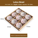 Wooden Tea Cooking Tray Utensils Nine Grids Hot Pot Restaurant Sauce Dish Fruit Platter Four  Grids Ceramic Dishware - Image 26
