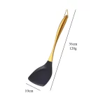 Gold Cooking Tool Set Silicone Head Kitchenware Stainless Steel Handle Soup Ladle Colander Set Turner Serving Spoon Kitchen Tool - Image 23