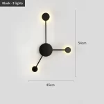 Modern Geometric LED Wall Sconce Black Metal Abstract Molecular Wall Lamp Living Room Bedroom Art Decor - Image 9