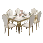 Marble Luxury Dining Table Unique Gold Individual White Italian Dining Table Rectangular Design Mesa Comedor Home Furniture - Image 6