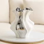 Nordic Minimalist White Textured Ceramic Vase 3D Wave Pattern Tabletop Decor Flower Vase for Living Room Bedroom Dried Flowers - Image 7