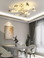 Luxury Living Room Ceiling Lamp Post-modern Designer Leaf Restaurant Bedroom Ceiling Lights Hotel Art LED Decor Lighting Fixture - Image 3