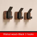 Walnut Coat Wall Hook Wall Hanging Coat Rack for Bathroom Kitchen Bedroom Hallway Wall Hooks Coat Clothes Holder - Image 9