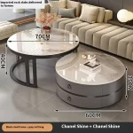 Modern Round Coffee Tables Metal Nordic Glam Minimalist Coffee Tables Simple Decor Mesa Auxiliar Salon Living Room Furniture - Image 31