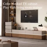 Hold 55 Inch Tv Stand Vintage Light Brown Media Luxury Console Tv Cabinets Lowboard Nordic Design Living Room House Accessories