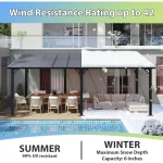 20'x10' Gazebo for Patio, Premium Pergola with Sloped Roof, Large Wall-Mounted Heavy Duty Awnings, for Backyard, Patio - Image 5