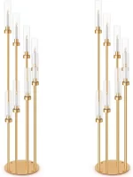 Floor Candelabra 8 Arms 54 Inch Tall Metal Candle Holders  for Table Candle Holder with Acrylic Lampshade - Image 7