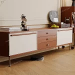 Vintage Solid Wood Tv Stand Nordic Drawers Living Room Storage Tv Cabinet Wall Design Minimalism Home Furniture Gabinete HQ40 - Image 2
