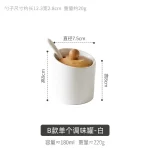 Nordic Ceramic Seasoning Jar with Spoon Kitchen Storage Box Simple Bamboo Lid Salt Jar Oil Bottle, Seasoning Tools Kitchen - Image 10